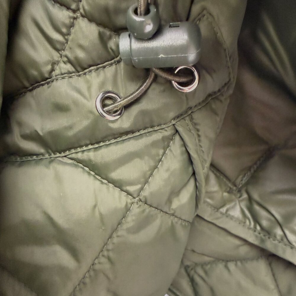 LANDS END Womens Quilted Vest Medium Olive Green Button Front Utility Preppy NWT - Picture 9 of 10
